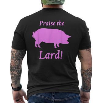 Praise The Lard Bacon Pig Piglet Men's T-shirt Back Print - Monsterry