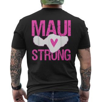 Pray For Maui Hawaii Strong Pink Lahaina Hawaiian Islands Men's T-shirt Back Print - Monsterry