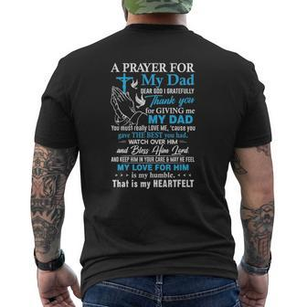 A Prayer For My Dad Dear God I Gratefully Thank You Mens Back Print T-shirt | Mazezy