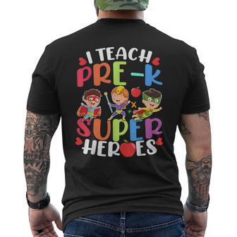 Pre-K Teachers Are Superheroes Back To School Men's T-shirt Back Print - Monsterry CA