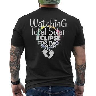 Pregnancy Announcement Total Solar Eclipse April 8 2024 Men's T-shirt Back Print - Seseable