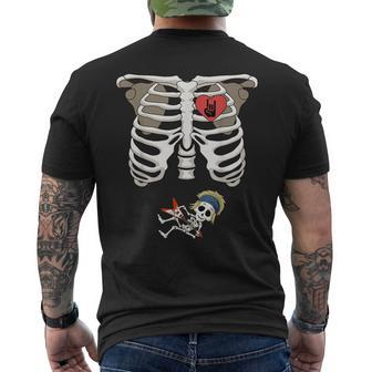 Pregnancy Skeleton Rib Cage Rocker Bump Men's T-shirt Back Print - Monsterry UK