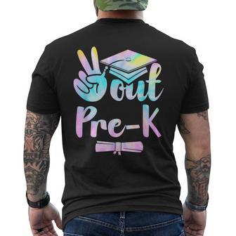 Prek Graduation Peace Out Pre K Tie Dye End Of School Men's T-shirt Back Print - Monsterry AU