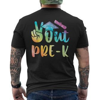 Prek Graduation Tie Dye Peace Out Pre K Last Day Pre-K Men's T-shirt Back Print - Monsterry DE