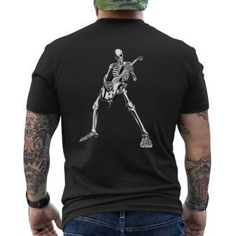 Premium Skeleton Playing Guitar Electric Acoustic Classical Mens Back Print T-shirt - Thegiftio UK