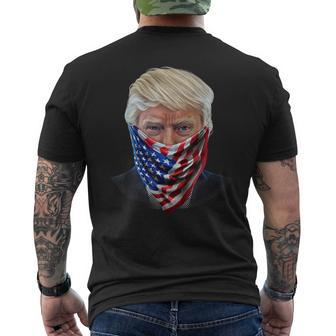 President Donald Trump In Flag Of Usa Bandana Men's T-shirt Back Print - Monsterry AU