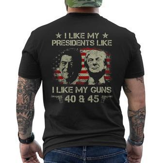 I Like My Presidents Like I Like My Guns 40 45 Men's T-shirt Back Print - Seseable
