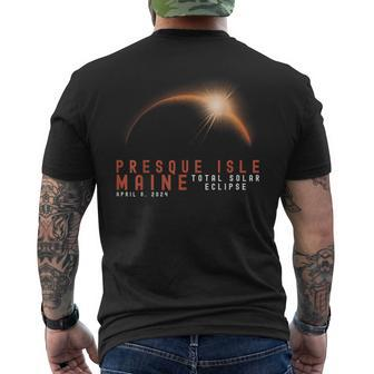 Presque Isle Maine Eclipse Solar Total April 8 2024 Eclipse Men's T-shirt Back Print - Monsterry CA