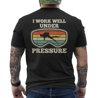 Well Under Pressure I Work Distressed Scuba Diving Diver Men's T-shirt Back Print - Thegiftio UK