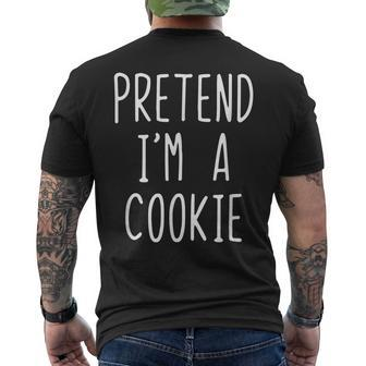 Pretend Im A Cookie Costume Halloween Lazy Easy Mens Back Print T-shirt - Thegiftio UK