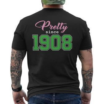 Pretty Since 1908 Sorority Men's T-shirt Back Print - Monsterry
