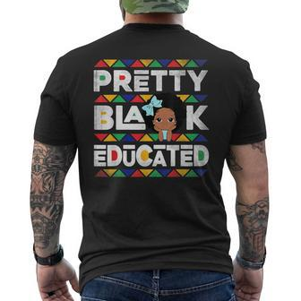 Pretty Black And Educated African Afro Girls Am The Strong Men's T-shirt Back Print | Mazezy