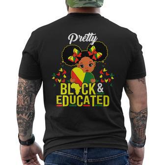 Pretty Black And Educated I Am The Strong African Queen Girl Men's T-shirt Back Print - Monsterry DE