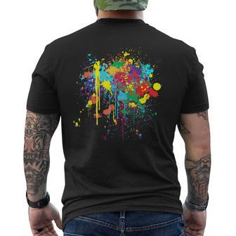 Pretty Dirty Paint Splatter Top Men's T-shirt Back Print - Monsterry AU