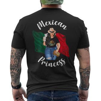 Pretty Mexican Princess Mexico Flag Patriotic Loves Coffee Men's T-shirt Back Print - Monsterry AU