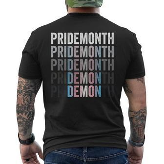 Pride Demon Transgender Pride Month Lgbtq Awareness Month Men's T-shirt Back Print - Monsterry UK
