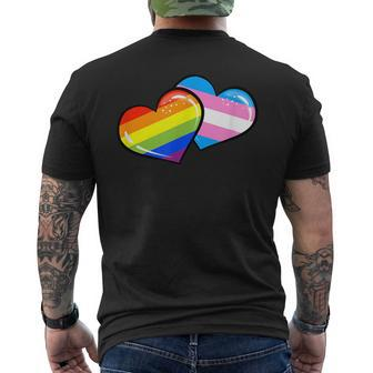 Pride Heart Trans Heart Valentines Day Love Men's T-shirt Back Print - Thegiftio UK