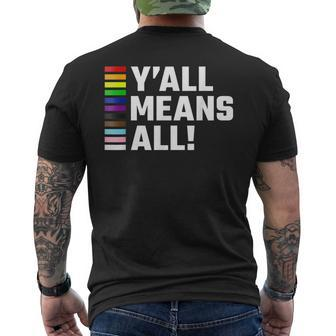Pride Month Y’All Means All Lgbtq Men's T-shirt Back Print - Monsterry
