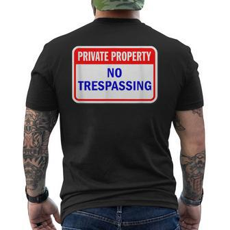 Private Property No Trespassing Men's T-shirt Back Print - Monsterry