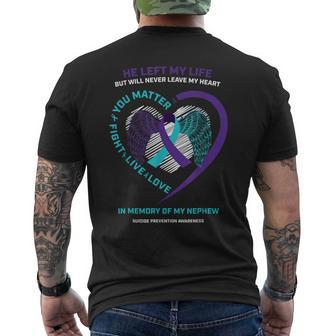 Products In Memory Of My Nephew Suicide Prevention Awareness Men's T-shirt Back Print - Monsterry AU