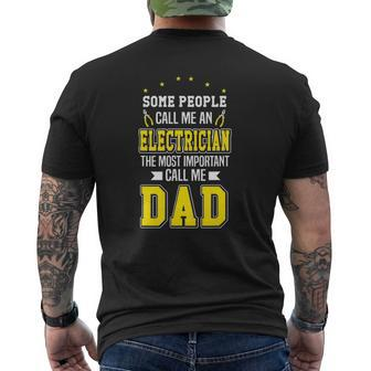 Profession Electrician Dad Pliers Mens Back Print T-shirt | Mazezy