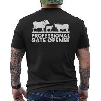 Professional Gate Opener Cow Apparel Vintage Quote Men's T-shirt Back Print - Monsterry AU