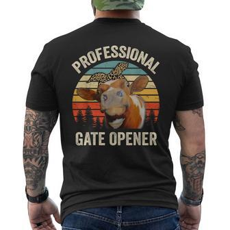 Professional Gate Opener Cow Lover Vintage Retro Heifer Men's T-shirt Back Print - Monsterry UK
