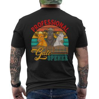 Professional Gate Opener Cow Apparel Men's T-shirt Back Print - Monsterry