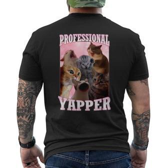 Professional Yapper Meme Screaming Cat Men's T-shirt Back Print - Monsterry CA