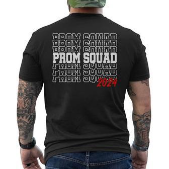 Prom Squad 2024 Prom Class Of 2024 Graduate Men's T-shirt Back Print - Thegiftio UK