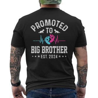 Promoted To Big Brother Est 2024 First Time New Big Brother Men's T-shirt Back Print - Seseable
