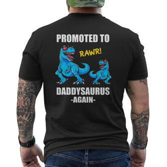 Promoted To Dad Again 2022 Trex Daddy Again Est 2022 Ver2 Mens Back Print T-shirt | Mazezy