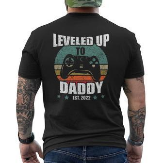 Promoted To Dad Leveled Up To Daddy Est 2022 Ver2 Mens Back Print T-shirt | Mazezy