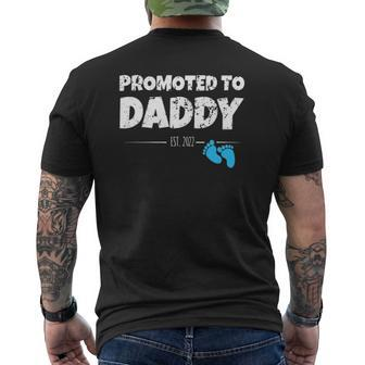 Promoted To Daddy 2022 First Time New Dad Mens Back Print T-shirt | Mazezy