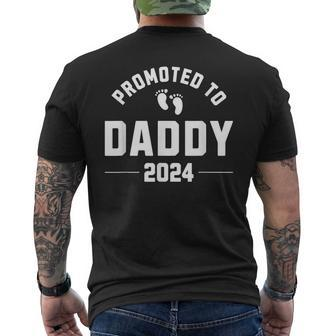 Promoted To Daddy 2024 New Father Pregnancy Announcement Men's T-shirt Back Print - Thegiftio UK
