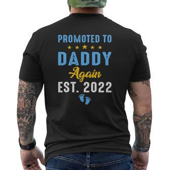 Promoted To Daddy Again 2022 Soon To Be Daddy Again Mens Back Print T-shirt | Mazezy