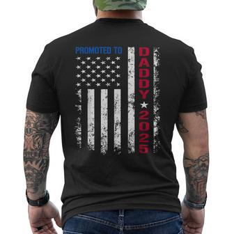 Promoted To Daddy Est 2025 Usa Flag American Father's Day Men's T-shirt Back Print - Seseable