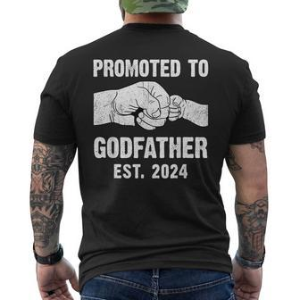 Promoted To Godfather Est 2024 New Godfather Father's Day Men's T-shirt Back Print - Seseable