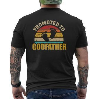 Promoted To Godfather Vintage Mens Back Print T-shirt | Mazezy