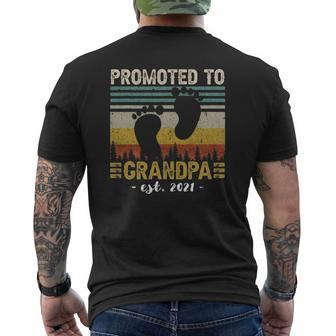 Promoted To Grandpa 2021 Soon To Be Grandfather Baby Mens Back Print T-shirt | Mazezy
