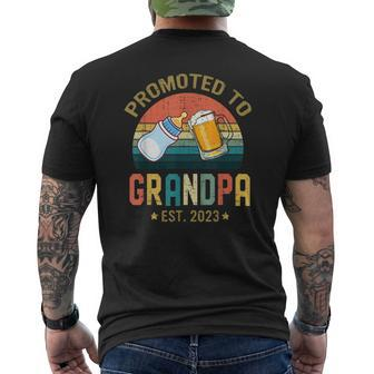 Promoted To Grandpa 2023 Soon To Be Grandfather New Grandpa Mens Back Print T-shirt - Thegiftio UK