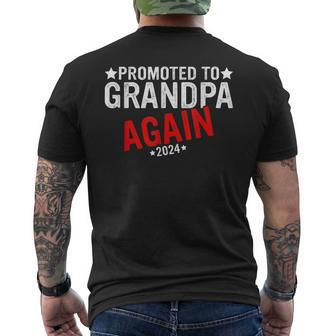 Promoted To Grandpa Again 2024 For New Baby Grandpa Again Men's T-shirt Back Print - Monsterry CA