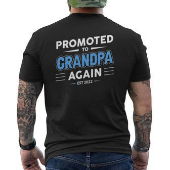 Promoted To Grandpa Again Est 2022 New Grandfather Mens Back Print T-shirt | Mazezy