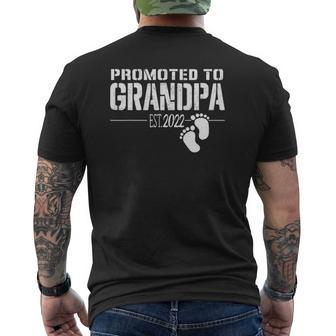 Promoted To Grandpa Est 2022 First Time Grandfather Mens Back Print T-shirt | Mazezy