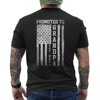 Promoted To Grandpa Est 2024 American Flag Men's T-shirt Back Print - Monsterry UK