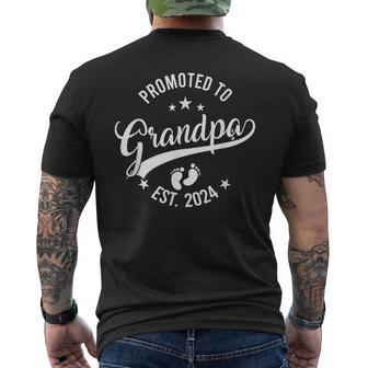 Promoted To Grandpa Est 2024 Fathers Day New Grandpa Men's T-shirt Back Print - Monsterry AU