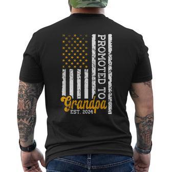 Promoted To Grandpa Est 2024 First Time Grandpa Patriotic Men's T-shirt Back Print - Monsterry UK