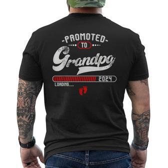 Promoted To Grandpa Est 2024 Loading Pregnancy Announcement Men's T-shirt Back Print - Monsterry
