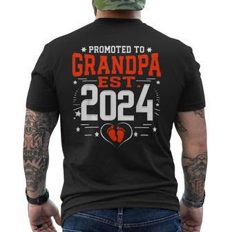 Promoted To Grandpa Est 2024 New Grandpa Father's Day 2024 Men's T-shirt Back Print - Seseable
