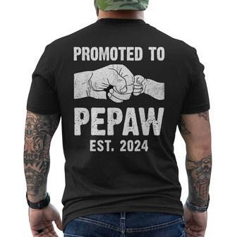 Promoted To Pepaw Est 2024 New Pepaw Father's Day Men's T-shirt Back Print - Seseable
